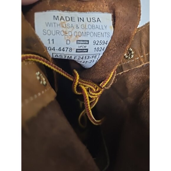 Thorogood Men's 8" Steel Toe Wedge Sole Work Boot (U.S.A.) 804-4478 Brown 11D - Picture 4 of 7